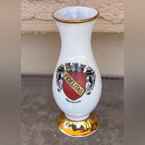 Vtg Plankenhammer Floss Bavaria Germany FIDELITAS Karlsruhe Mini Vase Porcelain - Picture 2 of 7